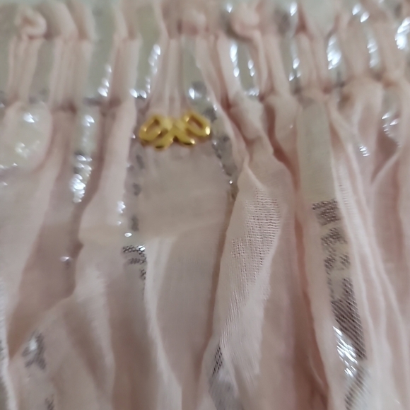 PQ Swim Briar Colorblock Tiered Maxi Cover Up Dress M/L Pink Metallic - Picture 7 of 9